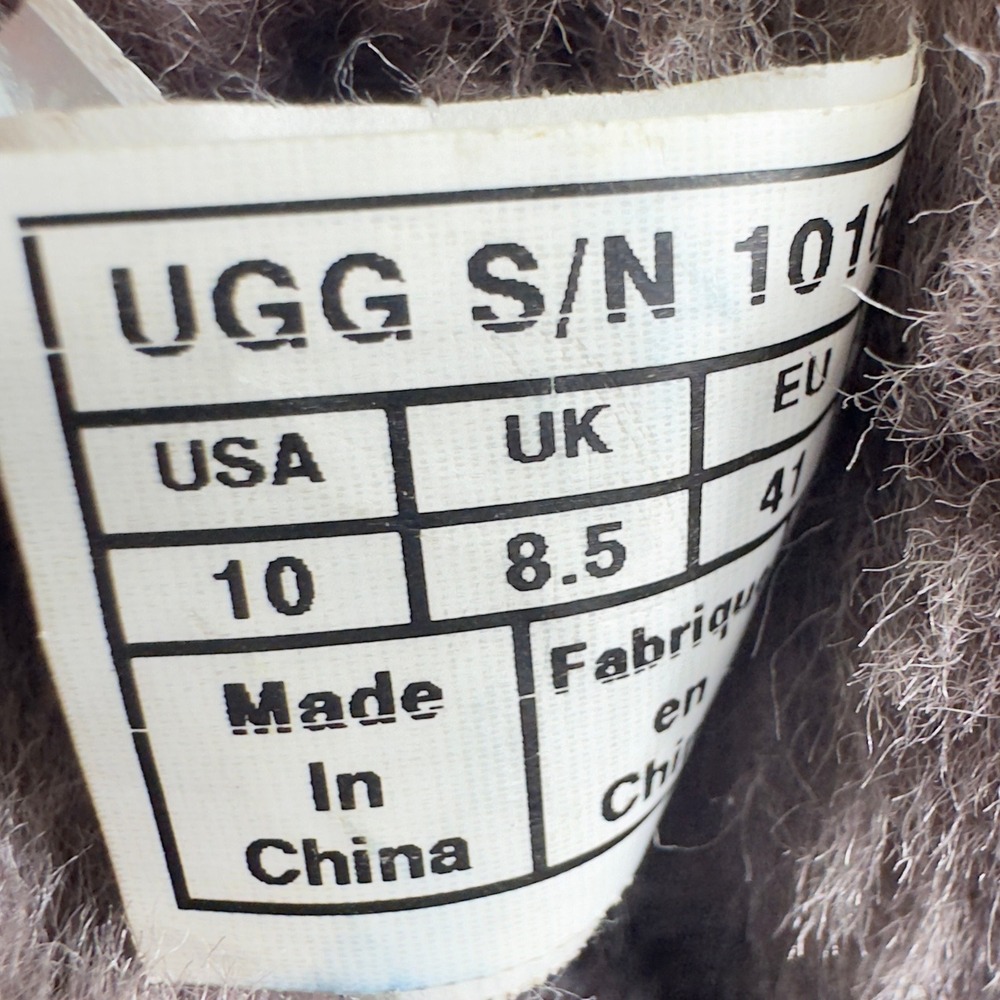 UGG Bailey‎ Bow II Stormy Grey Suede Shearling Boots Women's Size 10 Mid-Calf - Picture 9 of 11